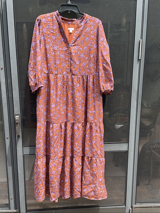 J. Jill Dresses & Skirts - J. Jill Rust Paisley Tiered Maxi Dress